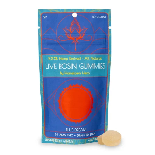 Blue Dream – Delta-9 5mg Live Rosin Gummies + CBD