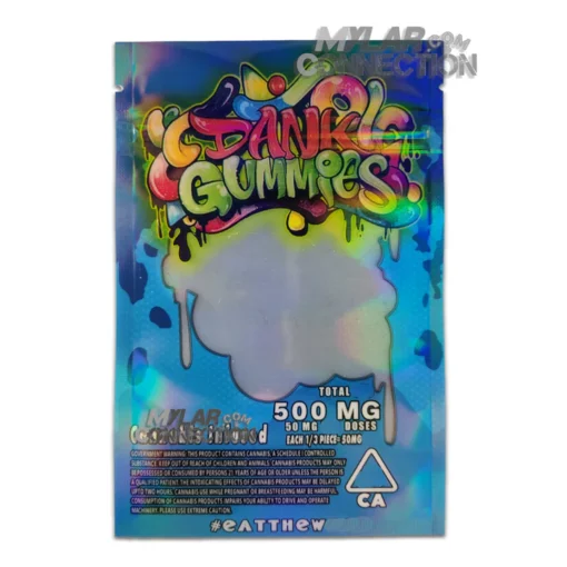 DANK GUMMIES NAVY BLUE EDIBLES MYLAR BAG 500MG