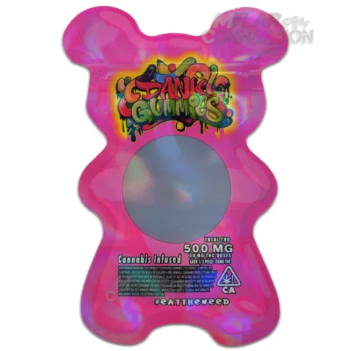 DANK GUMMIES BEAR GREEN MYLAR PACKAGING 500MG